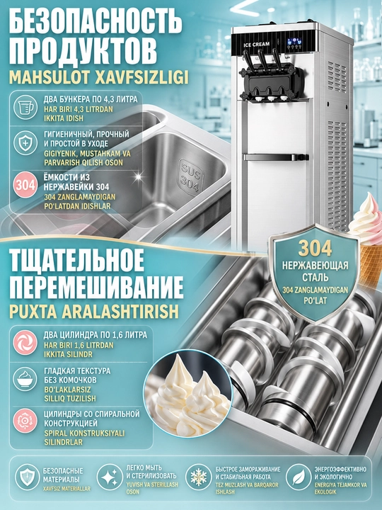 Аппарат для мороженного, DONPER HL-01, фризер для мягкого мороженого