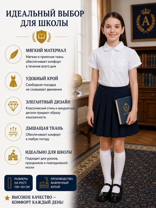 Школьная блузка для девочек