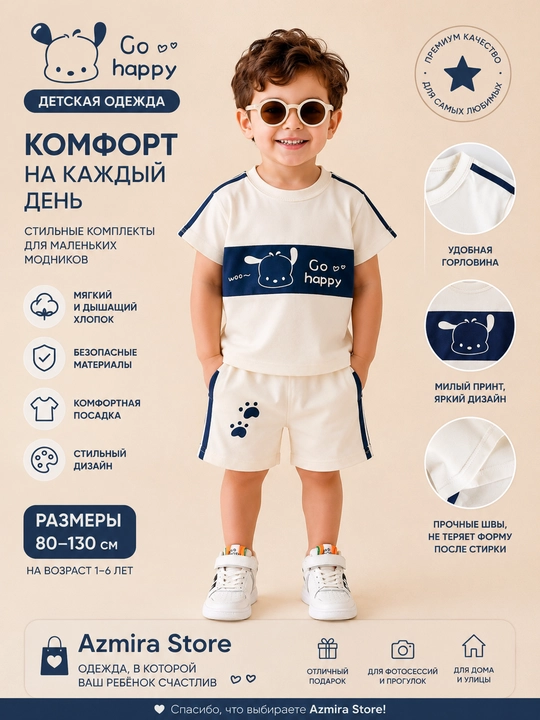 Go Happy o‘g‘il bolalar uchun kiyim to‘plami - 