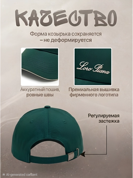 Кепка Loro Piano — унисекс бейсболка для мужчин и женщин