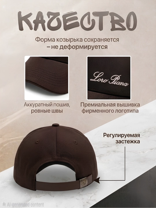 Loro Piano kepka – erkaklar va ayollar uchun universal beysbolka