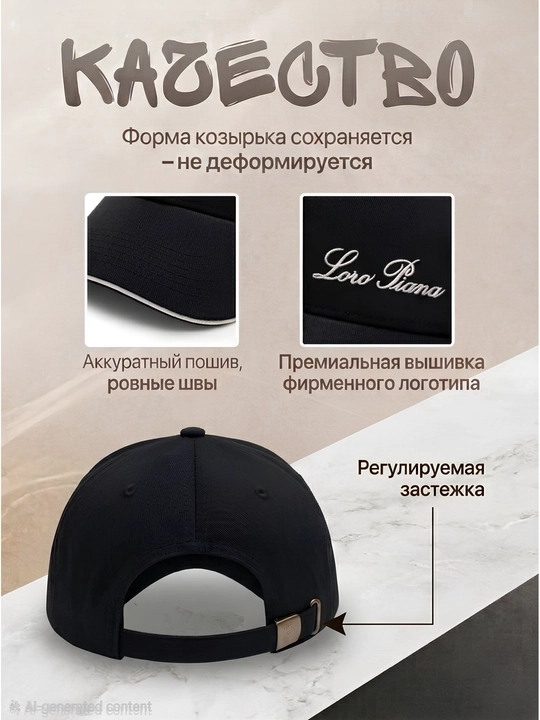Loro Piano kepka – erkaklar va ayollar uchun universal beysbolka
