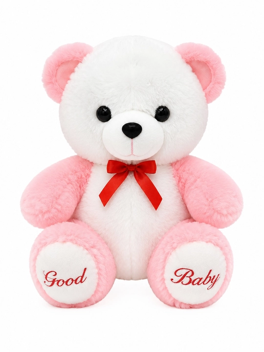 Qizil bo‘yinbog‘li yumshoq ayiqcha, rangli plush ayiq o‘yinchoq sovg‘abop mayin teddy, 30 sm - 