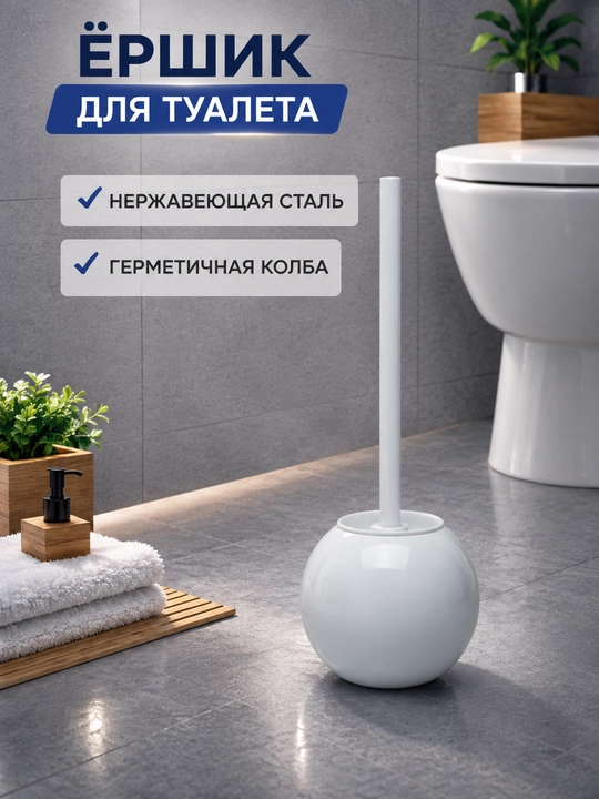 Hojatxona uchun polga qo‘yiladigan cho‘tka, zanglamaydigan po‘lat - 