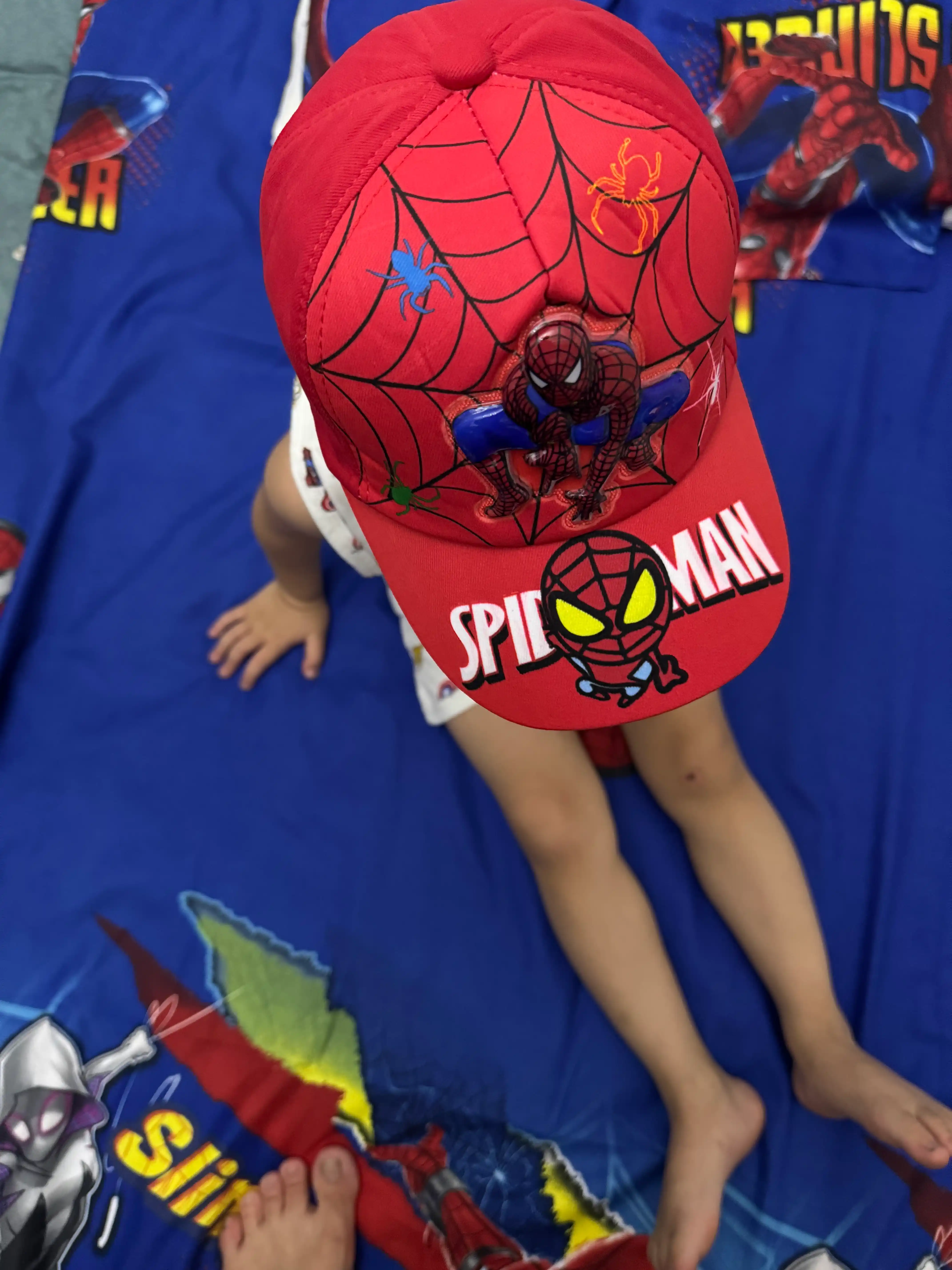 4-8 yosh, o'g'il bolalar kepkasi, kepka spiderman svetodiodli, chiroqli, beysbol, kepka