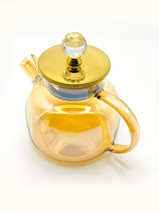 Shisha choynak, choy damlash uchun issiqqa chidamli, bambuk qopqoqli filtrli choynak