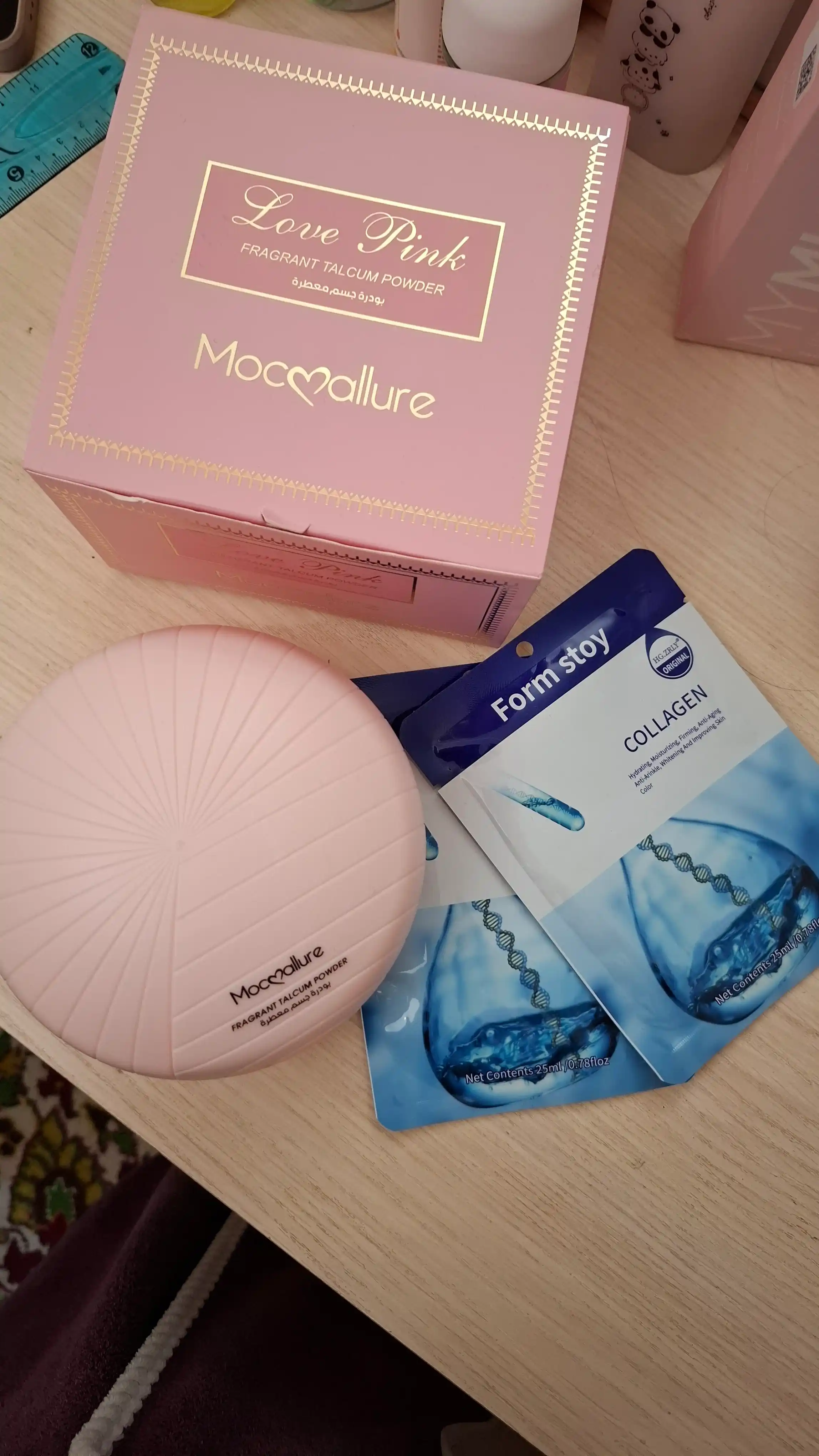 Ayollar uchun xushbo‘y talk, tana pudrasi Mocallure, 100 g