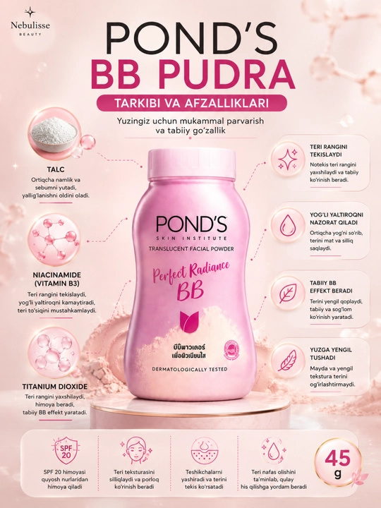 POND'S BB пудра для лица пондс тайская матирующая рассыпчатая SPF 45г Таиланд BB Magic