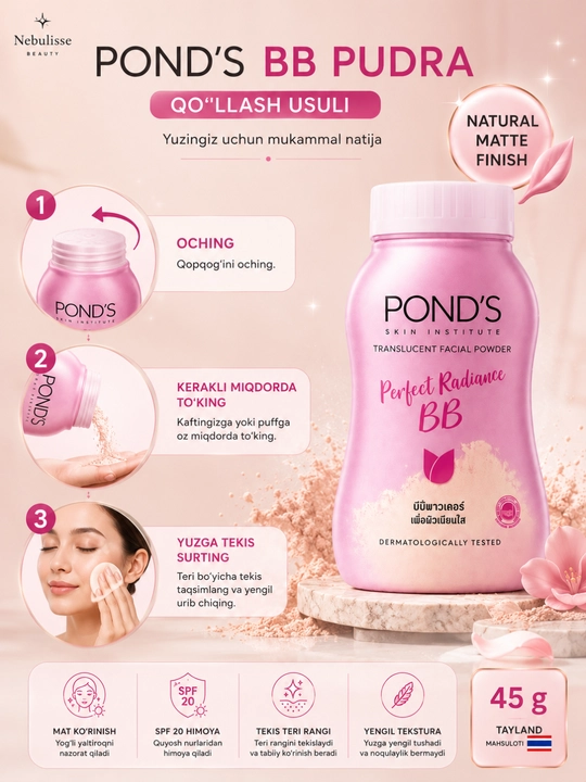 POND'S BB пудра для лица пондс тайская матирующая рассыпчатая SPF 45г Таиланд BB Magic