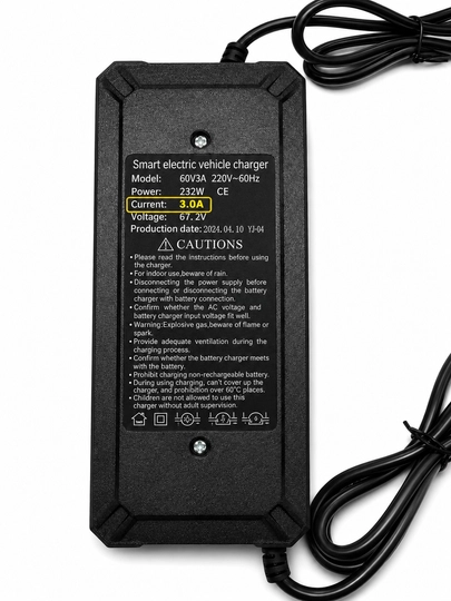 DashRider 67.2 V zaryadlovchi qurilmasi (3A / 5A) — elektovelosiped uchun