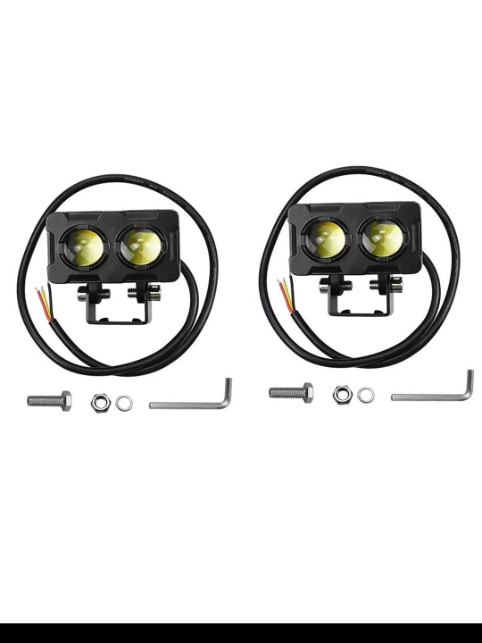 Kuchli LED qo‘shimcha chiroqlar, tumanga qarshi, avtomobil va mototsikl uchun, 12–24V