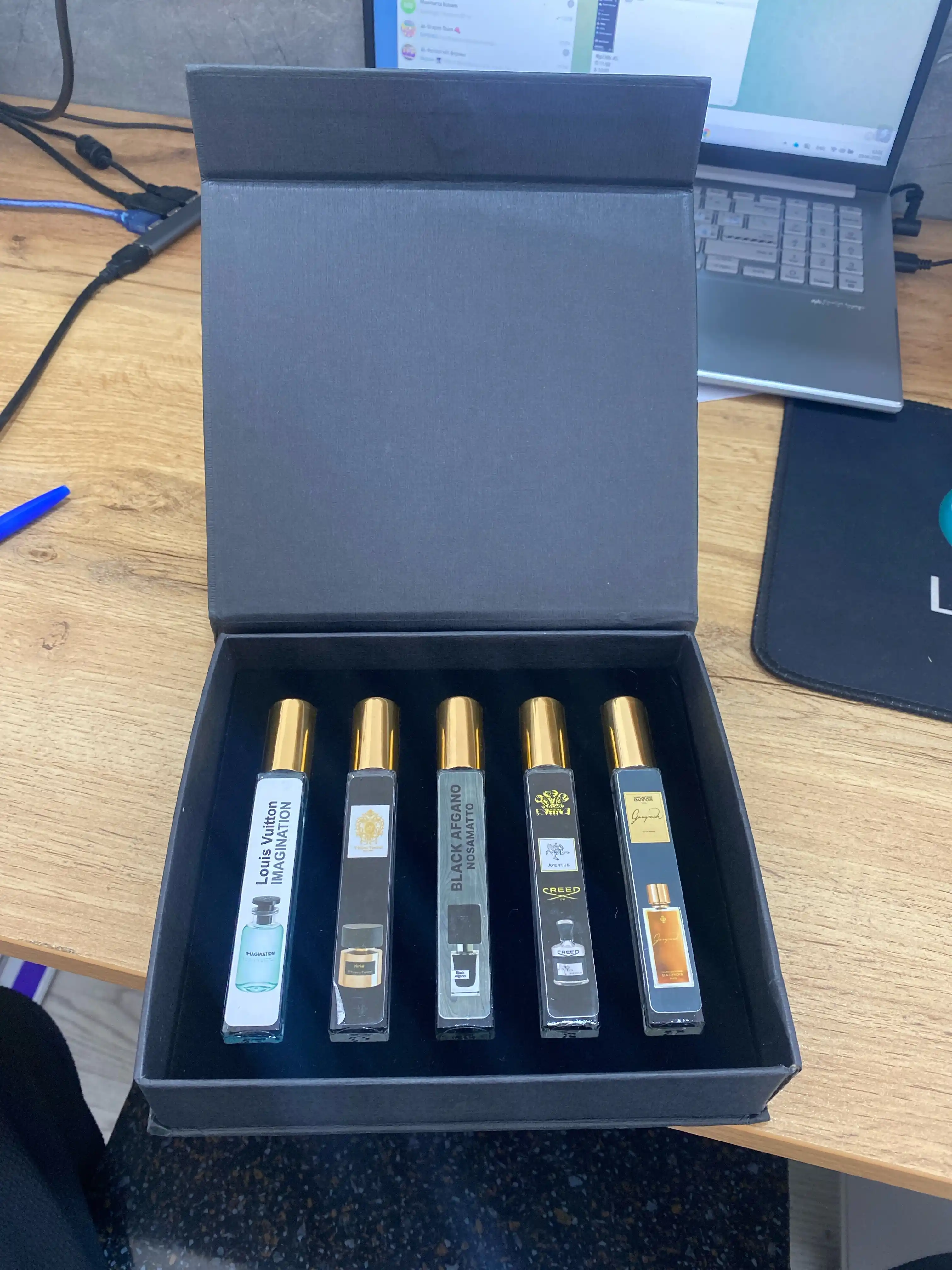Erkaklar uchun sovg'a: atirlar to'plami 5 tasi 1 da — Ganymede, Black Afgano, Creed, 10 ml
