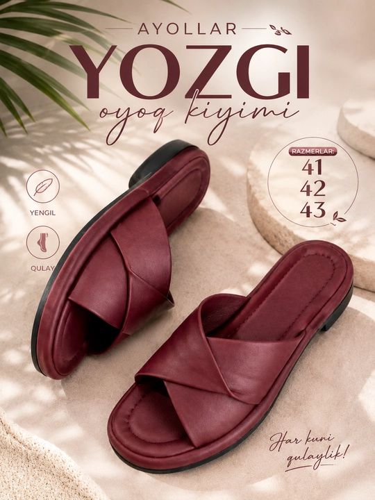 Ayollar oyoq kiyimlari, tapichka ayollar, yozgi oyoq kiyimlar, katta razmerlar, 41-43 - 