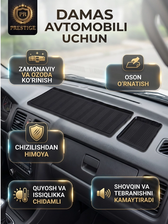 Cobalt Tracker Onix va Damas uchun torpedo va salon ichki gilamchalari to'plami, rezina