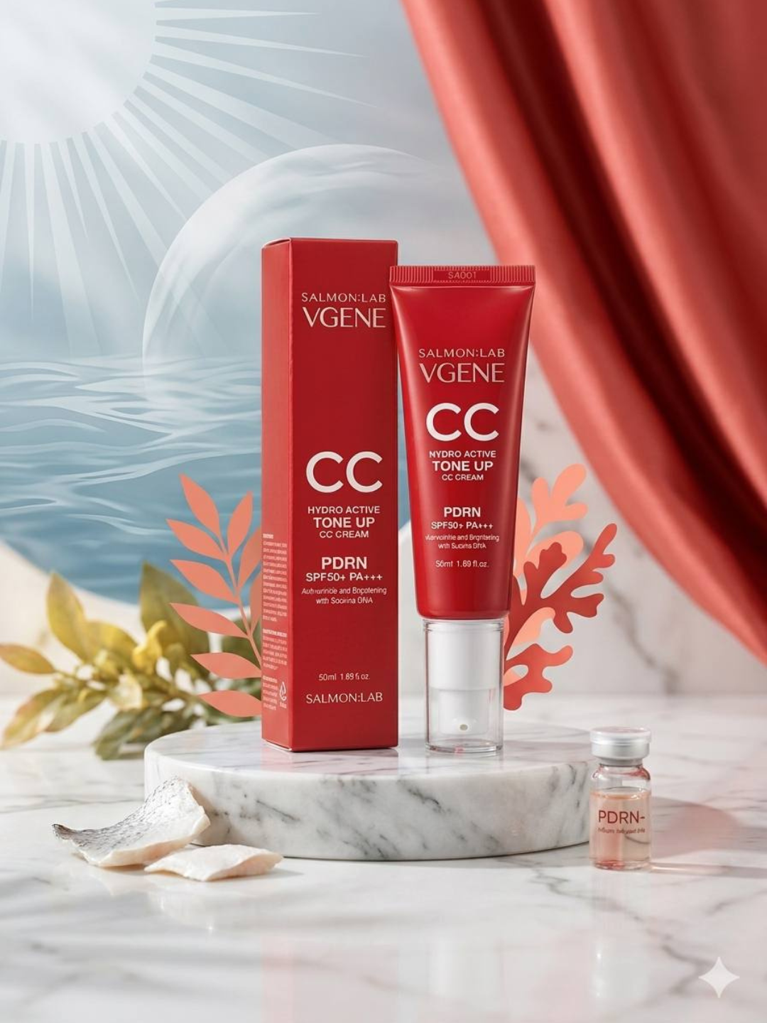 VGENE PDRN CC Cream SPF50+ PA+++ – yuz uchun ton beruvchi quyoshdan himoya kremi