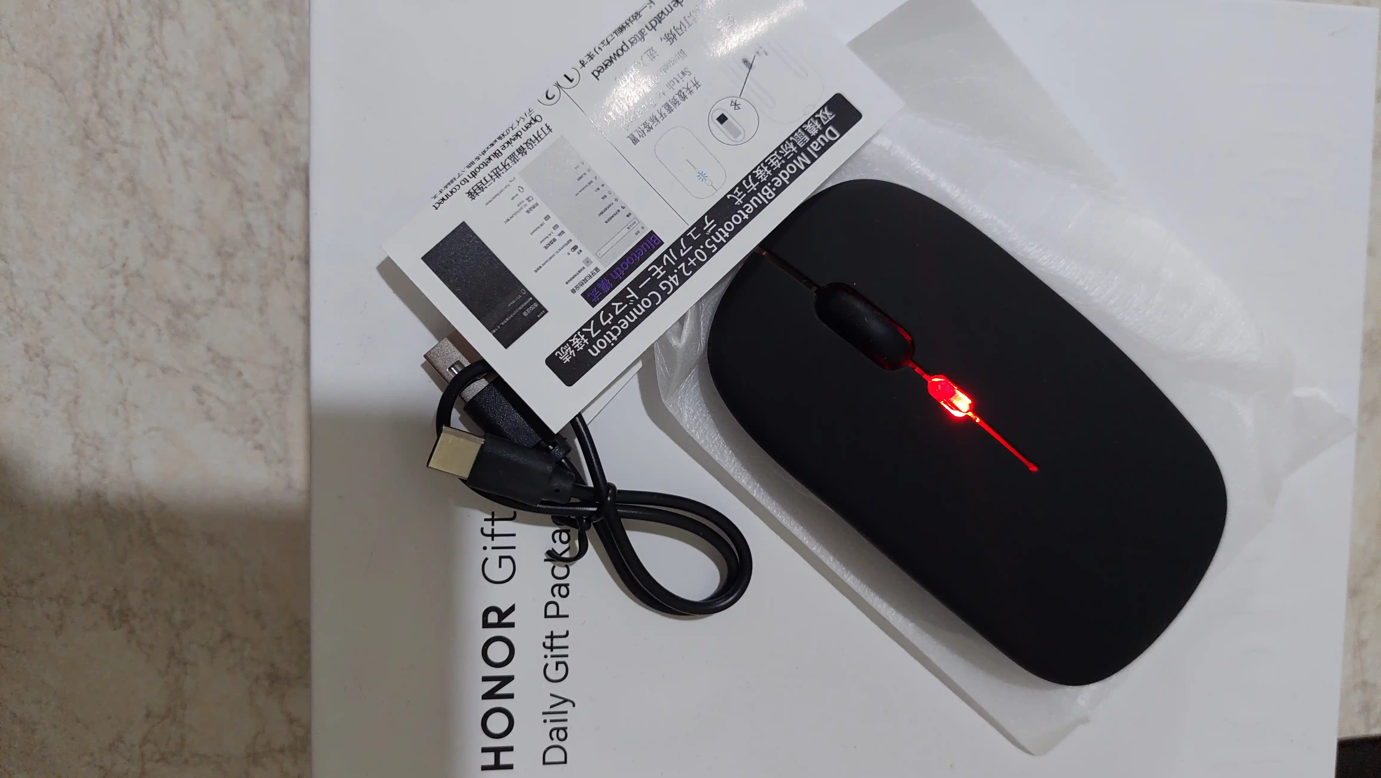 Kompyuter va noutbuk uchun shovqinsiz simsiz sichqoncha, RGB, Bluetooth