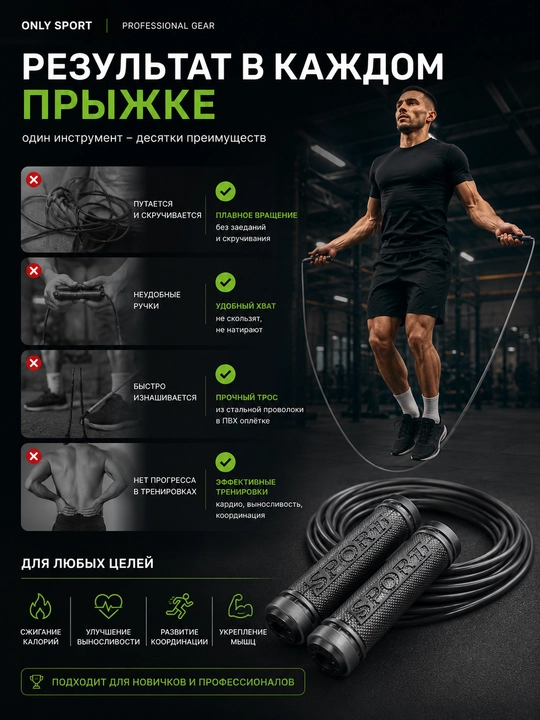 Sport arqoni, mashq arqoni, sakrog`ich, fitnes uchun arqon, boks uchun arqon
