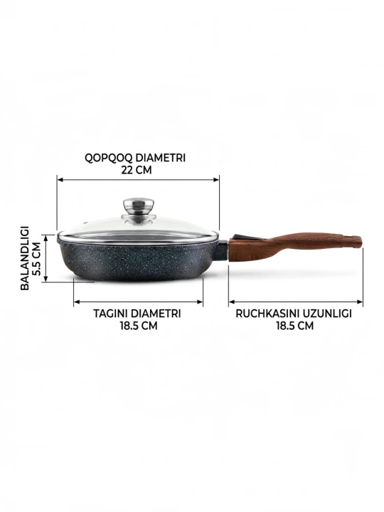 Tova Protiven Gardarika tagiga olmaydi yumshoq tutqich 22 sm, 24 sm, 26 sm, 28 sm