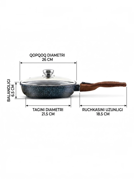 Tova Protiven Gardarika tagiga olmaydi yumshoq tutqich 22 sm, 24 sm, 26 sm, 28 sm
