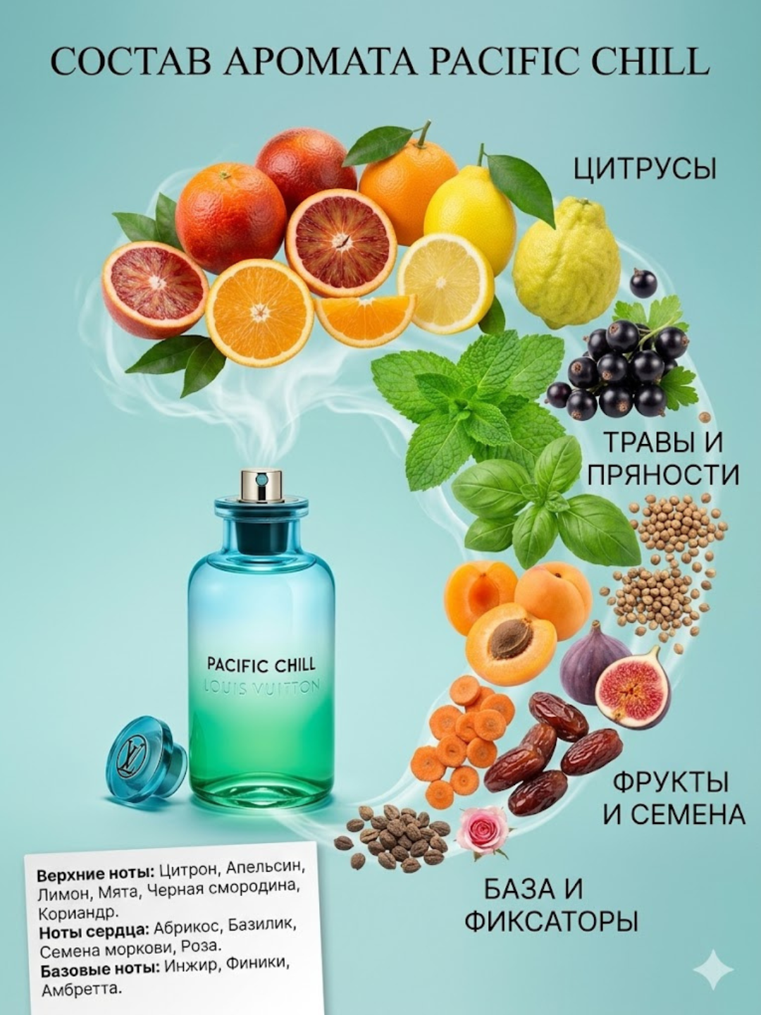 Ayollar va erkaklar uchun parfyumlangan suv, Louis Vuitton Pacific Chill, unisex, har qanday mavsumga mos keladi