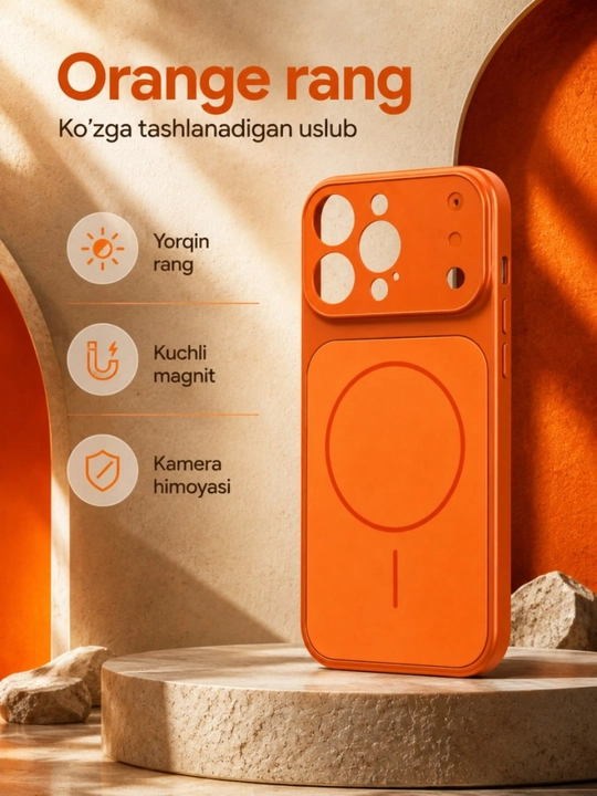 IPhone 17 dizayn chexol, magsafe bilan iPhone 13, 14, 15, 16 Pro, Pro Max uchun, chixol