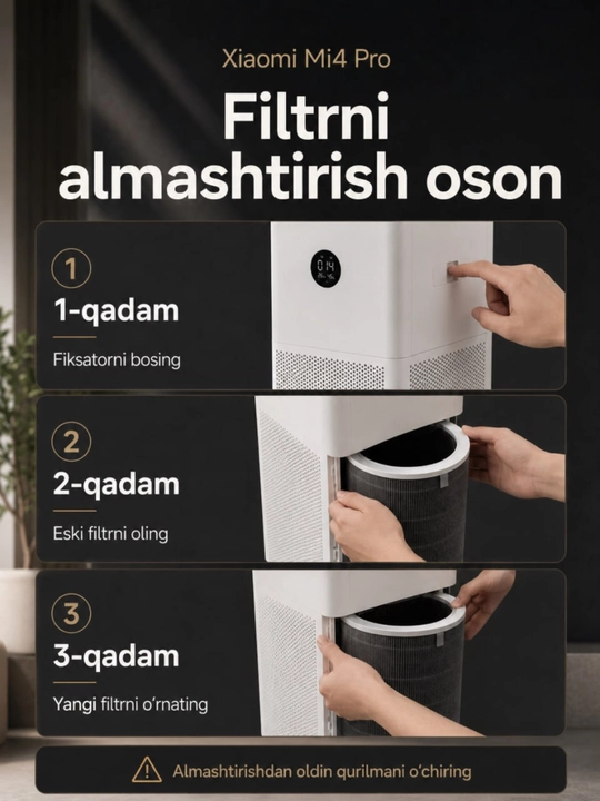 Xiaomi Mi 4 Pro, 4 Lite havo tozalagichi