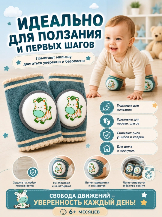 Детские защитные наколенники — надёжная защита для безопасного ползания и первых шагов