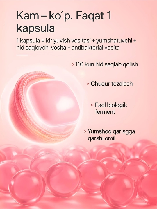 Капсулы для стирки Timson C – с приятным ароматом «Rosa» и «Pomelo Rose», формула 4 в 1