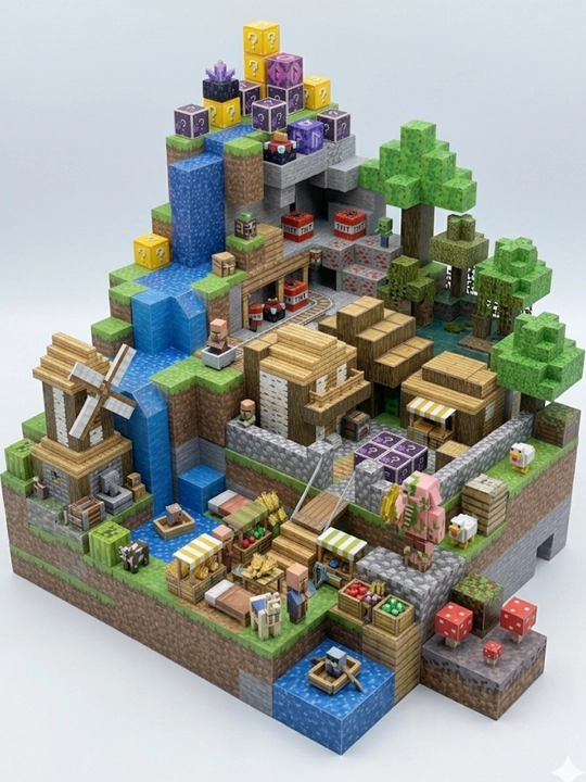 Minecraft My World magnit konstruktori, bolalar uchun rivojlantiruvchi kubiklar