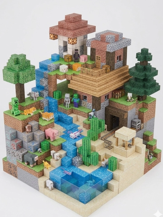 Minecraft My World magnit konstruktori, bolalar uchun rivojlantiruvchi kubiklar