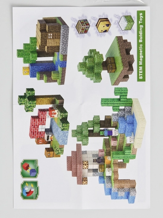 Lego magnit konstruktori Minecraft My World, bolalar uchun rivojlantiruvchi kubiklar 180