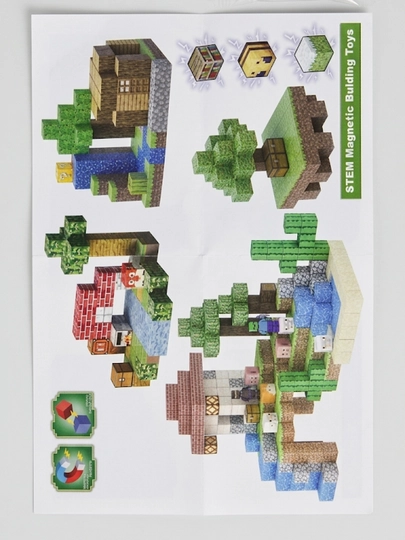 Lego magnit konstruktori Minecraft My World, bolalar uchun rivojlantiruvchi kubiklar 180