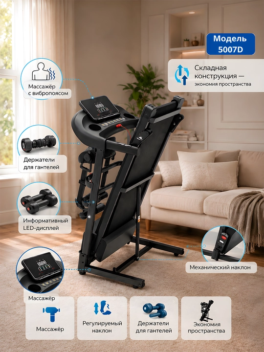 Беговая дорожка для дома электрическая KECHITE  110 кг 5007/5007D