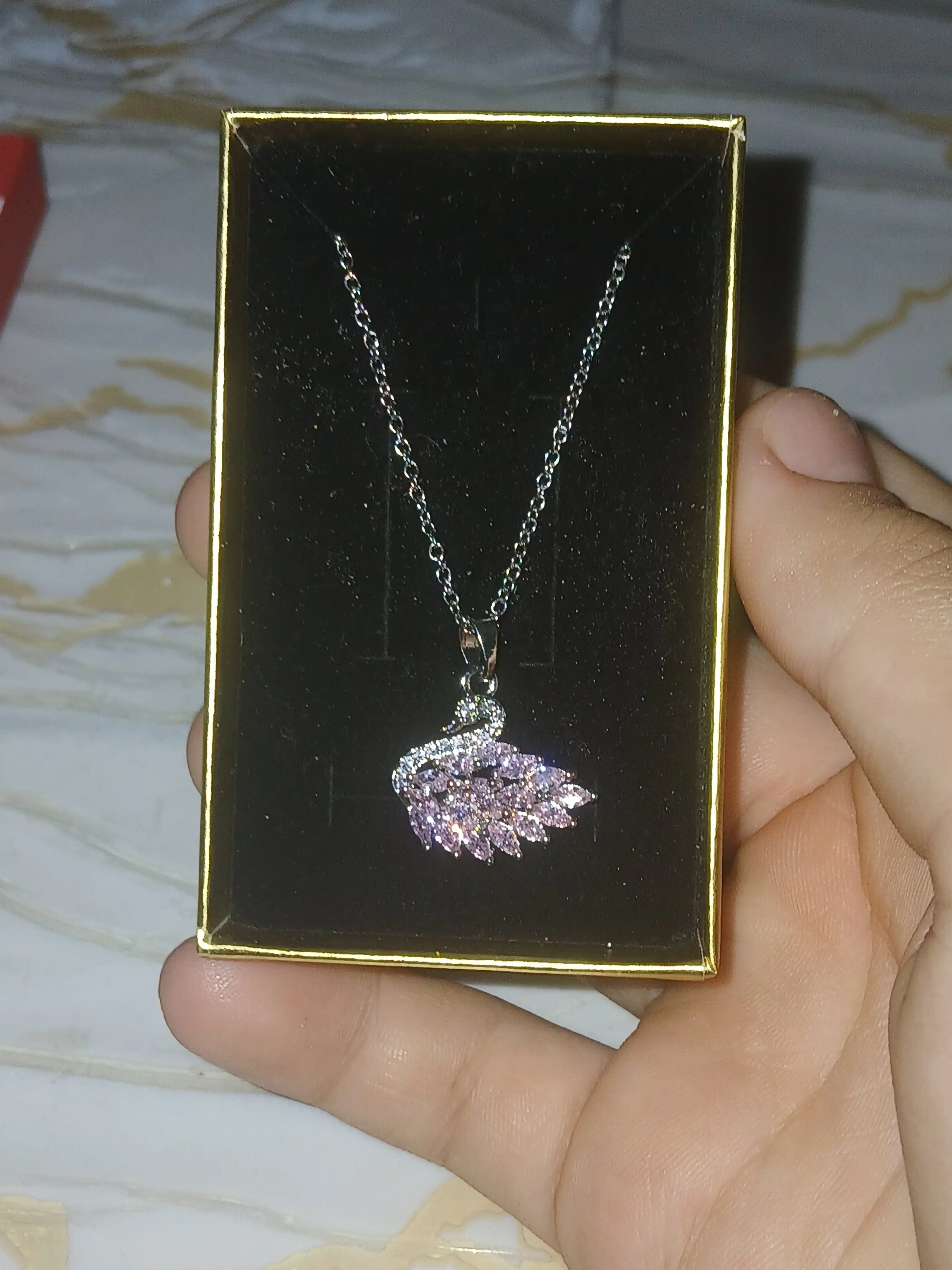 Ayollar uchun zanjir, ayollar aksessuarlari, bijuteriyalar, oqqush shaklida SWAROVSKI