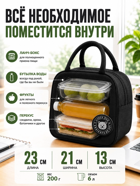 Tермо cумка для ланч бокса, сумка термос для еды, пикника и детских бутылочек