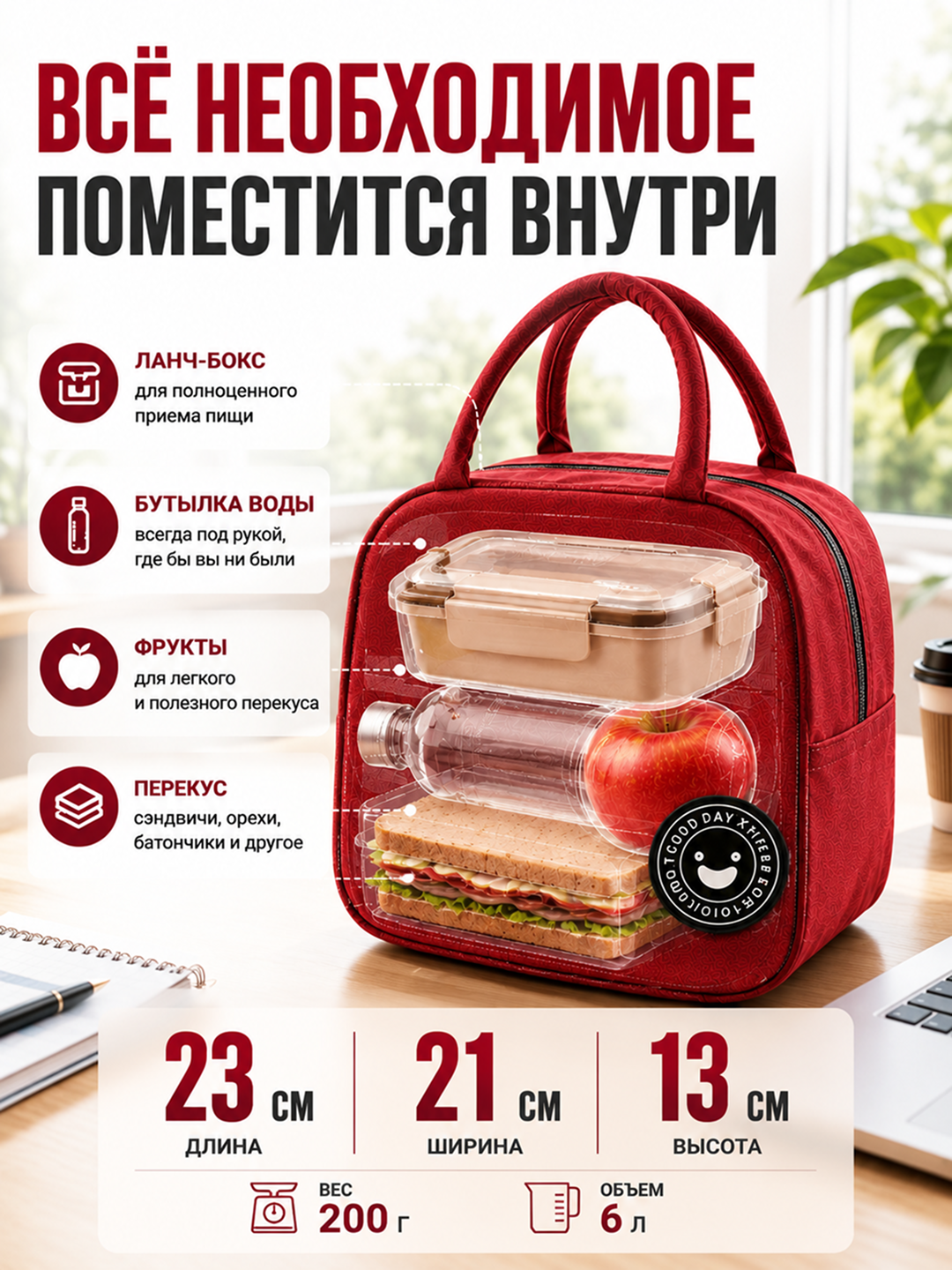 Tермо cумка для ланч бокса, сумка термос для еды, пикника и детских бутылочек