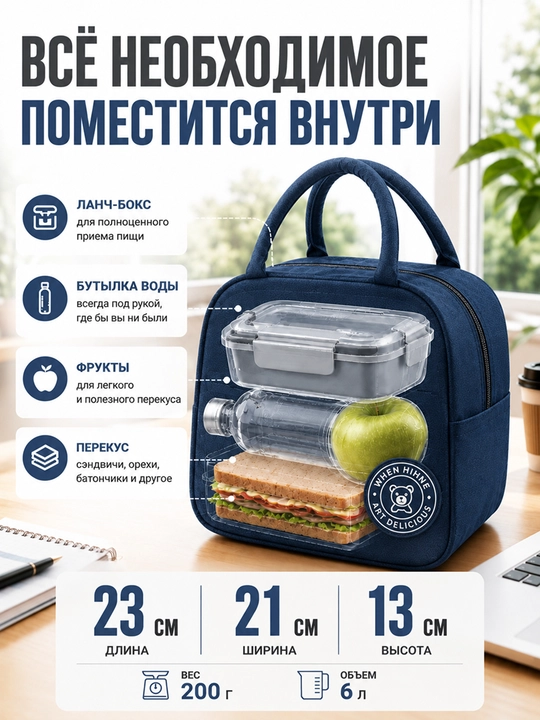 Tермо cумка для ланч бокса, сумка термос для еды, пикника и детских бутылочек