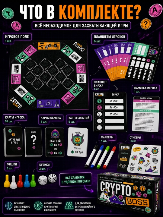 "Crypto Boss" stol o'yini, o'smirlar va kattalar uchun iqtisodiy strategiya