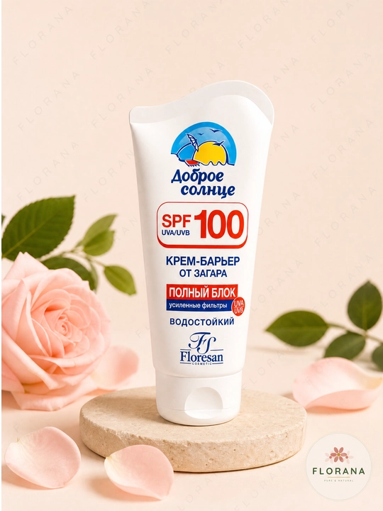  Floresan Dobroye solnse SPF 100 quyoshdan himoya suv bardoshli krem 75 ml - 