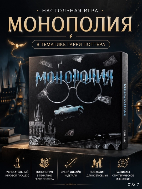 Garri Potter Monopoliya stol o'yini, premium sehrli to'plam oilaviy va do'stlar uchun - 