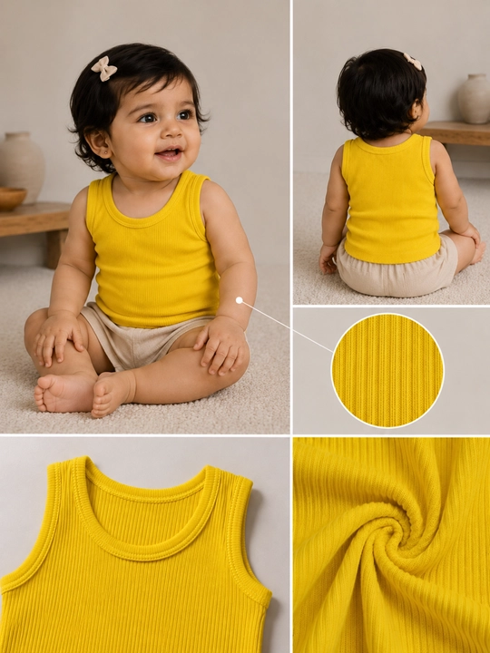 O‘g‘il va qiz bolalar uchun mayka, 12 oydan 5 yoshgacha, 100% paxta
