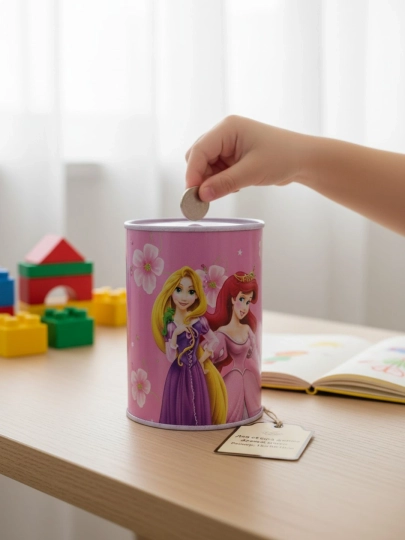 Металлическая копилка для детей с персонажами Disney, для монет и купюр