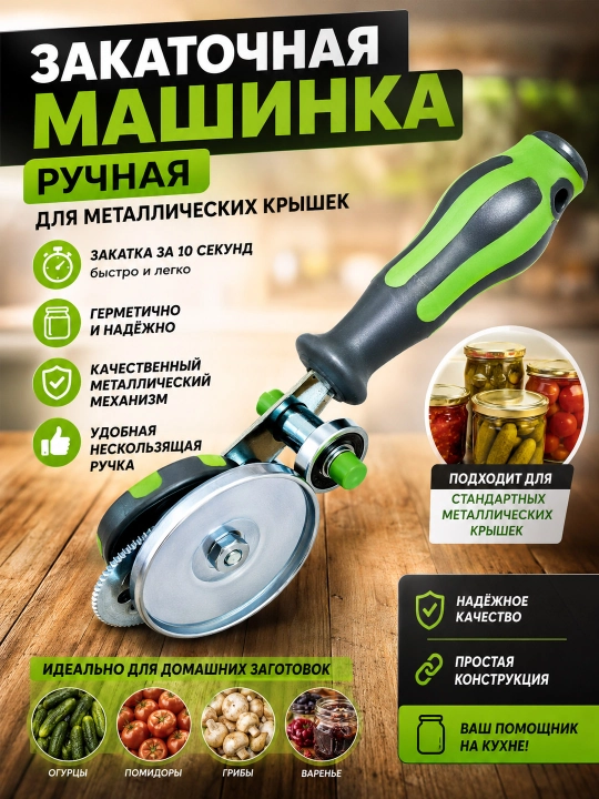 Banka yopish mashinkasi, avtomatik zakatka, metall qopqoq yopgich, konserva uchun moslama
