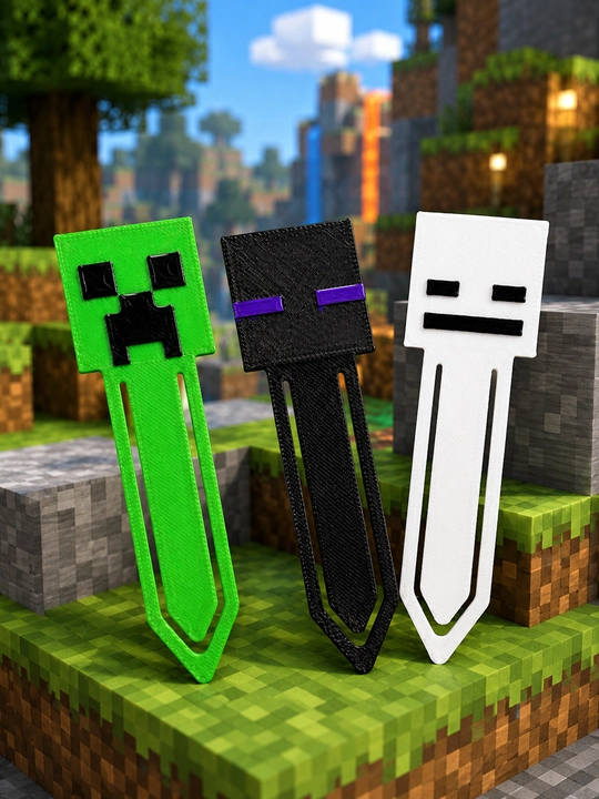 Minecraft uslubidagi kitob xatcho‘plari, zakladkalar, Kriper, Endermen va Skelet