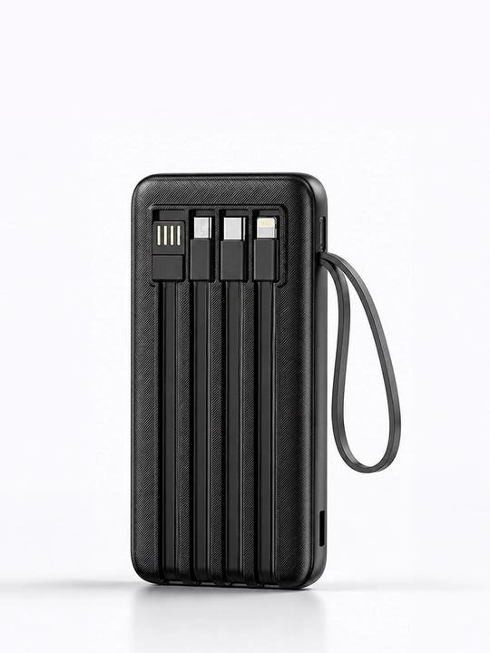 Power Bank 20000mA tezkor quvvat bilan tashqi akkumulyatori +4 kabel bilan
