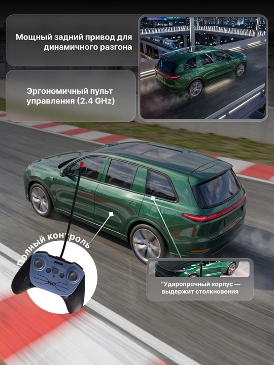 LiXiang L9 va VAZ-2106 RC mashina 1:10 masshtabda, yorug‘lik effektlari bilan