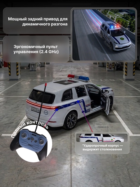 LiXiang L9 va VAZ-2106 RC mashina 1:10 masshtabda, yorug‘lik effektlari bilan