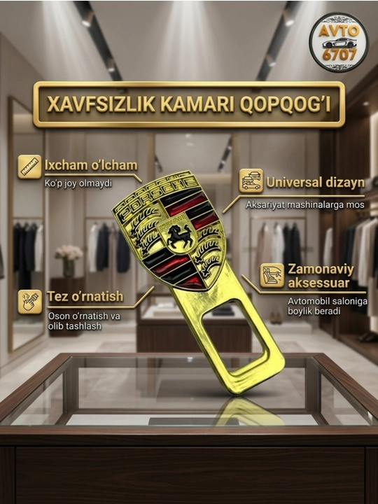 Universal avtomobil xavfsizlik kamari qulfi tiqini, signallarni o'chirgich