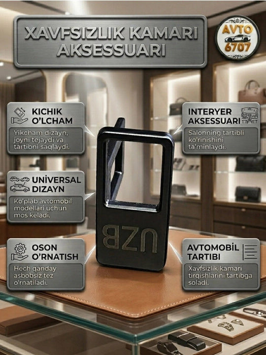 Universal avtomobil xavfsizlik kamari qulfi tiqini, signallarni o'chirgich