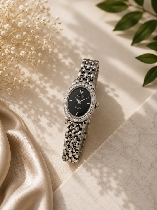 Женские часы в стиле Rolex, премиальные аналоговые с металлическим браслетом - 